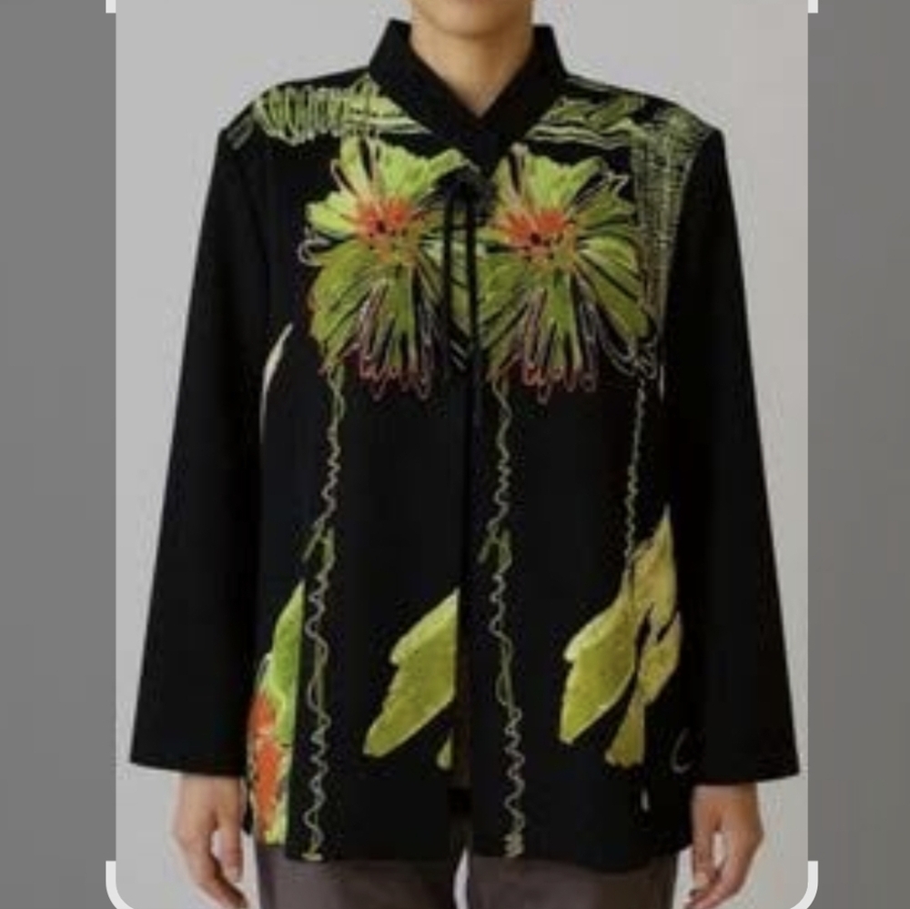 Moonlight Vintage Art-To-Wear Single-Button Cardigan Jacket - Size XXL